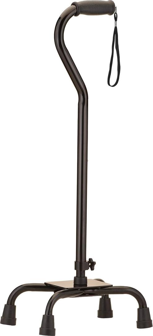 NOVA Medical Products Heavy Duty Quad Cane with Large Base, Black, 4.5 Pound (5710BK)