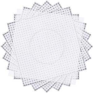 Phinus 6 PCS 5mm Fuse Beads Pegboards Kits, Plastic Bead Boards with 4 PCS Ironing Paper, Large Square Clear Beads Pegboards for Kids Craft Bead, DIY Craft Bead
