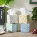 Mifoci 12 Pack Facial Tissues Cube Boxes 600 Sheets 3 Ply Spring Floral Square Tissues Bulk Soft Paper Square Tissue for Car Travel Picnic Bedroom Supplies Daily Use