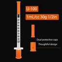 1mL Syringe 30G 1/2in Lab Refilling Supplies, Industrial Measurement, Individually Wrapped, 36PACKS