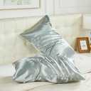 NEWCOSPLAY Satin Pillowcase Standard/Queen 2 Pack Skin & Hair Care Silky Pillow Cover with Envelope Closure(Silver Grey,20"x26")