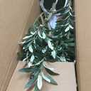 5FT Artificial Olive Tree with Realistic Leaves & Natural Trunk, Faux Silk Olive Plant in White Planter, Tall Fake Tree for Modern Home Office Living Room Entryway Corner Decor, Maintenance Free