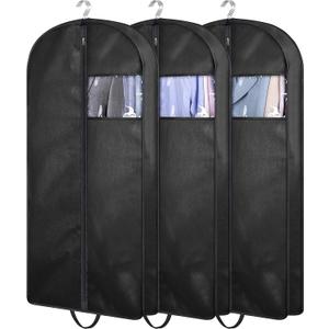 KIMBORA 43" Suit Bags for Closet Storage and Travel, Gusseted Hanging Garment Bags for Men Suit Cover With Handles for Clothes, Coats, Jackets, Shirts 3 Packs