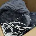 Anysay Heated Blanket Queen Size with 1/2/4/6/8 Hours Auto-Off 10 Heat Level, 72'' * 84'' Cozy Faux Rabbit Fur Bubble Electric Blanket with Overheat Protection(Dark Grey)
