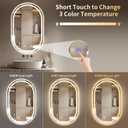 Oval LED Bathroom Mirror, 24"x 40" Frameless LED Mirror with Front Light and Backlit, Anti-Fog, Dimmable Modern Wall Mounted Lighted Mirror, Pill-Shaped Smart Mirror Bathroom