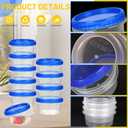 12 Pack Freezer Containers with Screw On Lids, 8 Oz Stackable Reusable Plastic Storage Container, Airtight Plastic Food Storage Containers with Twist Top Lids for Food Soup Jello Sauce