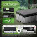 UIRWAY 7x10 FT Rectangular Pool Cover with Reflective Strips, Swimming Pool Covers for Above Ground Pool, Solar Cover Including Rope Tie and Luminous Ground Nails for Rectangular or Oval Pools
