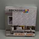 STICKGOO Wave Wall Panels for Interior Wall Decor, White 3D Wall Panels Accent Wall, Paintable 3D Wall Decor Covering Panels for Living Room Bedroom, Pack of 12 Tiles
