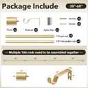 IFELS Heavy Duty Curtain Rods for Windows 28 to 48 Inch, 1 Inch Gold Curtain Rods for Outdoor, Farmhouse, Bedroom, Kitchen, Living Room, Adjustable Easy Install Curtains Rod (A2,Gold,30"-60")