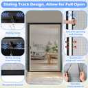 Beeveer Retractable Screen Door with Sliding Track Fits Door Size 33" x 80" (Curtain Size 34'' x 81'') Pet Friendly Magnetic Fiberglass Mesh Screen for Patio French Sliding Doors Weighted Bottom