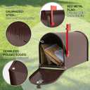 Bronze Metal Mailbox Post Mount, RAINHOL Medium Compacity Mail Box, Galvanized Steel Standard Mailboxes for Outside, 20 x 8.7 x 6.7 inches