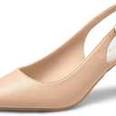 Greatonu Women's Kitten Heels Pointed Toe Slingback Dress Pumps Shoes, Size 10