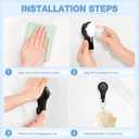 VIS'V Shower Suction Cup Hooks, 2 Types of Hooks, Heavy Duty, Removable and Reusable, Black, 2 Pcs