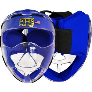 Field Hockey Face Mask Clear Force Transparent Penalty Corner Protection, Blue ,Junior Size's