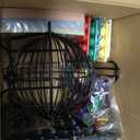 Yuanhe Deluxe Bingo Game Set - Metal Round Cage, 75 Colored Bingo Balls, 100 Bingo Cards, 500 Mixed Chips and Master Board for Large Groups, Parties