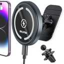 OHLPRO for MagSafe Car Mount Charger iPhone Wireless Car Charger, Stick on Dashboard Magnetic Phone Holder Mount for iPhone 17 Pro Plus Max 16 15 14 13 12 Series, 15W Fast Charging, Aluminum Shell