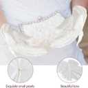 2P White Satin Gloves for Women - Short Opera, Dance, Wedding Banquet Gloves