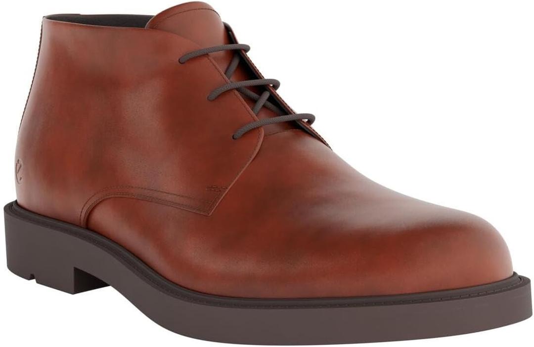 ECCO Men's London Plain Toe Chukka Boot (7-7.5, Cognac)