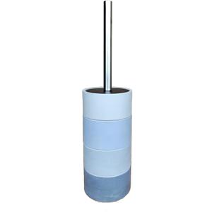 Marble Finishing Resin Material Toilet Brush and Holder Set, Stainless Steel Handle (Multicolor Nature Round)
