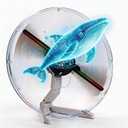 12.6 Inch 3D Hologram Fan with Protective Cover and Desktop Stand, WiFi App Controlled Holographic Display with Remote for Store Counter, Reception Desk, Booth and Indoor Display