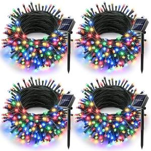 Joomer Solar Christmas Lights Outdoor 3 Pack Total 156FT 400LED 8 Lighting Modes Solar String Lights Waterproof Fairy Tree Lights for Garden Yard Patio Christmas Decoration (Multicolor)