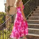LILLUSORY Women Floral Maxi Summer Dress 2026 Flowy Elegant Spaghetti Strap Long Sundress Beach Vacation Wedding Guest Outfit, XL