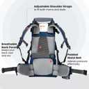WIPHA Baby Backpack Carrier - Ergonomic Child Carrier Hiking with Sun Canopy, Safe Toddler Hiking Backpack Carrier with Large Storage Space&Insulated Pocket, Adjustable Padded Child Seat, Navy Blue