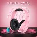 WolfLawS Wireless Gaming Headset with Noise Canceling Microphone for PS5, PC, PS4, 2.4G/Bluetooth Gaming Headphones with USB and Type-c Connector, Wired Mode for Controller - Pink