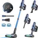 V25 Cordless Vacuum Cleaner, 680W 60Kpa Powerful Stick Vacuum with Dust Sensor, Digital Display, 4000mAh Rechargeable Battery up to 60Mins, Versatile for Pet Hair, Floor, Carpet (Navy)