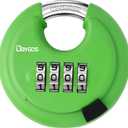 DAYGOS Combination Disc Padlocks for Outdoor - Heavy Duty 4 Digit Code Lock, Combo Discus Lock for Storage Unit,Gate,Fence,Trailer(3/8-in Shackle,1PCS,Green)