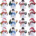 Honoson 12 Pcs Christmas Cute Snowman Figurines Winter Miniature Glittered Figurines Resin Micro Landscapes Winter Snow Decoration for Christmas Birthday Home Decorations Gift (Colorful Snowman)