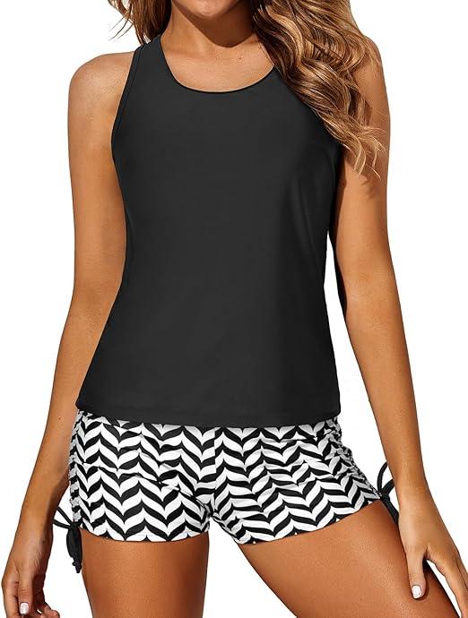 Yonique Cross Strap XL Sea Life Sun shirt,  Black, Top only