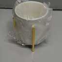 JUXYES Pack of 3 Ceramic Silverware Holder For Party Table, White Cutlery Holder Holder With Golden Metal Bracket, Small Flatware Caddy Organizer Utensil Holder Organizer for Kitchen Dining Tables