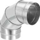 PATIKIL 6" OD 90 Degree Elbow Duct Pipe Connector, HVAC Ventilation Chimney Flue Tube Connector Galvanized Iron Adapter for Vent Exhaust Stovepipe