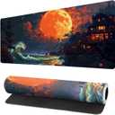 Gaming Mouse Pad Desk Pad,Extended Big Mouse Pad,31.5x11.8 Inch Long Computer Keyboard Mouse Mat Mousepad with 3mm Non-Slip Base and Stitched Edge for Gaming and Office (Oil Painting)