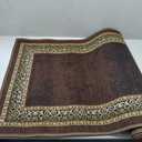 Antep Rugs Alfombras Bordered Modern 2x4 Non-Slip (Non-Skid) Low Pile Rubber Backing Kitchen Area Rug (Brown, 2'3" x 4') (2ft x 4ft (Rectangular))