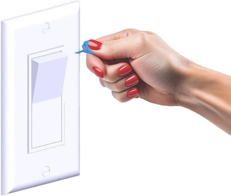 Rocker (White, 10 Pack)  Snap-On Light Switch Guard for Rocker Switches | Tool-Free Childproof Cover Protects Smart Home Devices, Security Cameras & Lights | Clear, Invisible Design