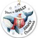 6 x Whale Christmas Ornament 2025 - Xmas Ornaments as Whale Gifts for Women, Animal Ornaments for Christmas Tree Decorations, Sea Animal Lover Gifts for Women Men Coworker Friend Family