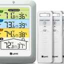Indoor Outdoor Thermometer Wireless with 3 Sensors, 4.5 Inch Display with 330ft Range and Adjustable Backlight (Colorful)