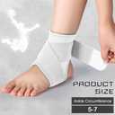 Honoson 2 Pcs Ankle Brace Kid Breathable Neoprene Ankle Support Compression Sleeve Achilles Tendonitis Relief Elastic Foot Brace with Adjustable Wrap for Sprained Plantar Fasciitis(White, S) 