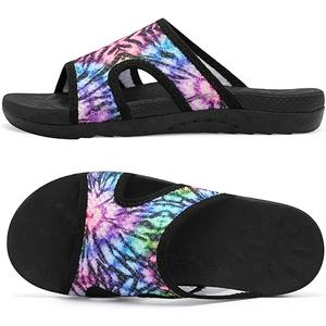 LeIsfIt Womens Slide Sandals Arch Support Slides Slip on Plantar Fasciitis Sandals Ladies Yoga Mat Thick Cushion Slipper Slides for Indoor Outdoor 7.5