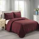 Home Collection 3 Piece Over Size Embossed Solid Color Coverlet Bedspread New # Veronica (Burgundy, King/California King)