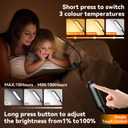 Rechargeable 20 LED Book Light for Reading in Bed, Eye Caring 3 Color Temperatures, Adjustable Brightness, Durable & Lightweight ABS Design, Clip On Reading Lamp for Study/Travel,Gifts for Adults