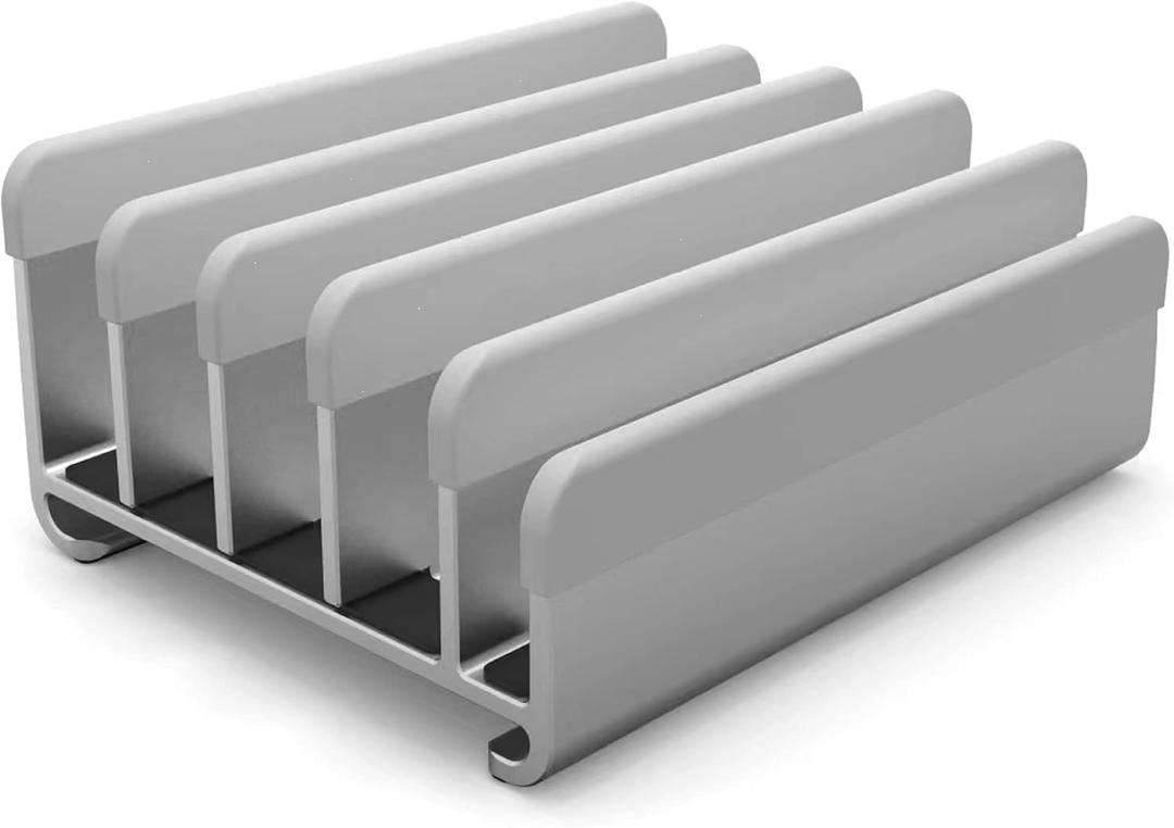 Elestoria Adjustable Laptop Stand - Fits 5 Devices, Modern Design, Tool Free Adjustment, Protective & Stable | Grey (Grey, Floating)