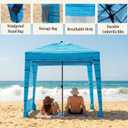 UPWELL Beach Tent Easy Set Up Canopy Sun Shelter Shade with UPF 50+UV Protection Portable Beach Umbrella Outdoor Sunwall with Sand Pockets for Fishing Backyard Camping(Deep Sea Blue)