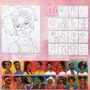 16 Pcs Pre Drawn Canvas for Painting for Adults Sip and Paint Kit Pre Printed Canvas to Paint DIY Art Party Supplies Girls Night Date Night (Couples, 8x10 in)