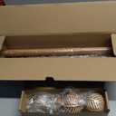 Wood Boho Curtain Rods for Windows:Wooden Farmhouse Decorative Curtain Rod for Bedroom Living Room,Heavy Duty Adjustable Rustic Bamboo Drapery Rods with Imitation Wood Grain Finials,Brown 36-88"