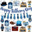 Fullhawl 26 Pcs Father's Day Decoration Father's Day Banners and Ceiling Hanging Swirls for Party Happy Father's Day Hanging Decoration Father's Day Party Birthday Decoration