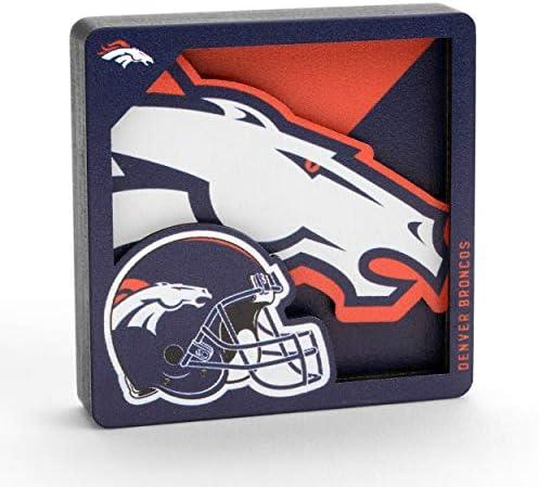 YouTheFan NFL Denver Broncos 3D Logo Series Magnets