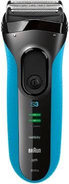 Braun Electric Series 3 Razor with Precision Trimmer, Rechargeable, Wet & Dry Foil Shaver for Men, Blue/Black, 4 Piece